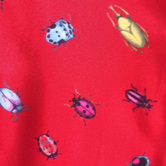 TALBOTS PLEATED RUFFLE SHELL - BRIGHT BEETLE Top - Picture 10 of 14